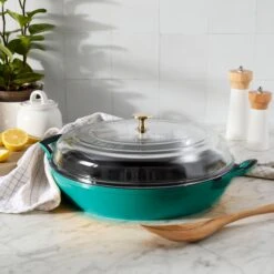 Staub 3.5-quart Turquoise Braiser With Glass Lid -Zwilling Shop 1029115 LS 02
