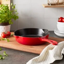 Staub 8.5" Cherry Red Cast Iron Deep Traditional Skillet -Zwilling Shop 1029479 05