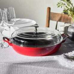 Staub 3.5-quart Cherry Red Braiser With Glass Lid -Zwilling Shop 14813006 LS 03copy