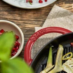 Staub 10" Cherry Red Round Grill Pan -Zwilling Shop 1 4590aa1f f5db 4bb9 a903 ae782a289a8c