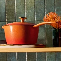 Le Creuset Signature Cast Iron 2.25-quart Flamme Doree Saucepan -Zwilling Shop 20241011 Q125FLAMMEDOREESHELF 012