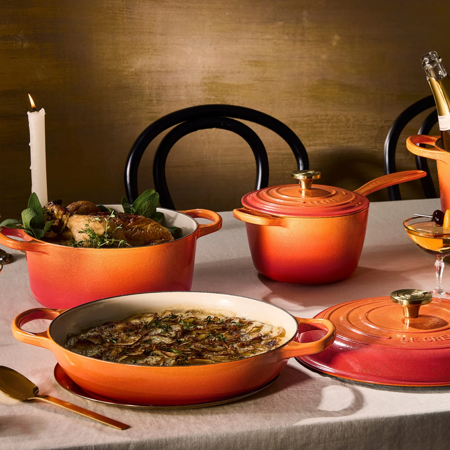 Le Creuset Signature Cast Iron 5-quart Flamme Doree Braiser 5 Le Creuset Signature Cast Iron 5-quart Flamme Doree Braiser - Image 3