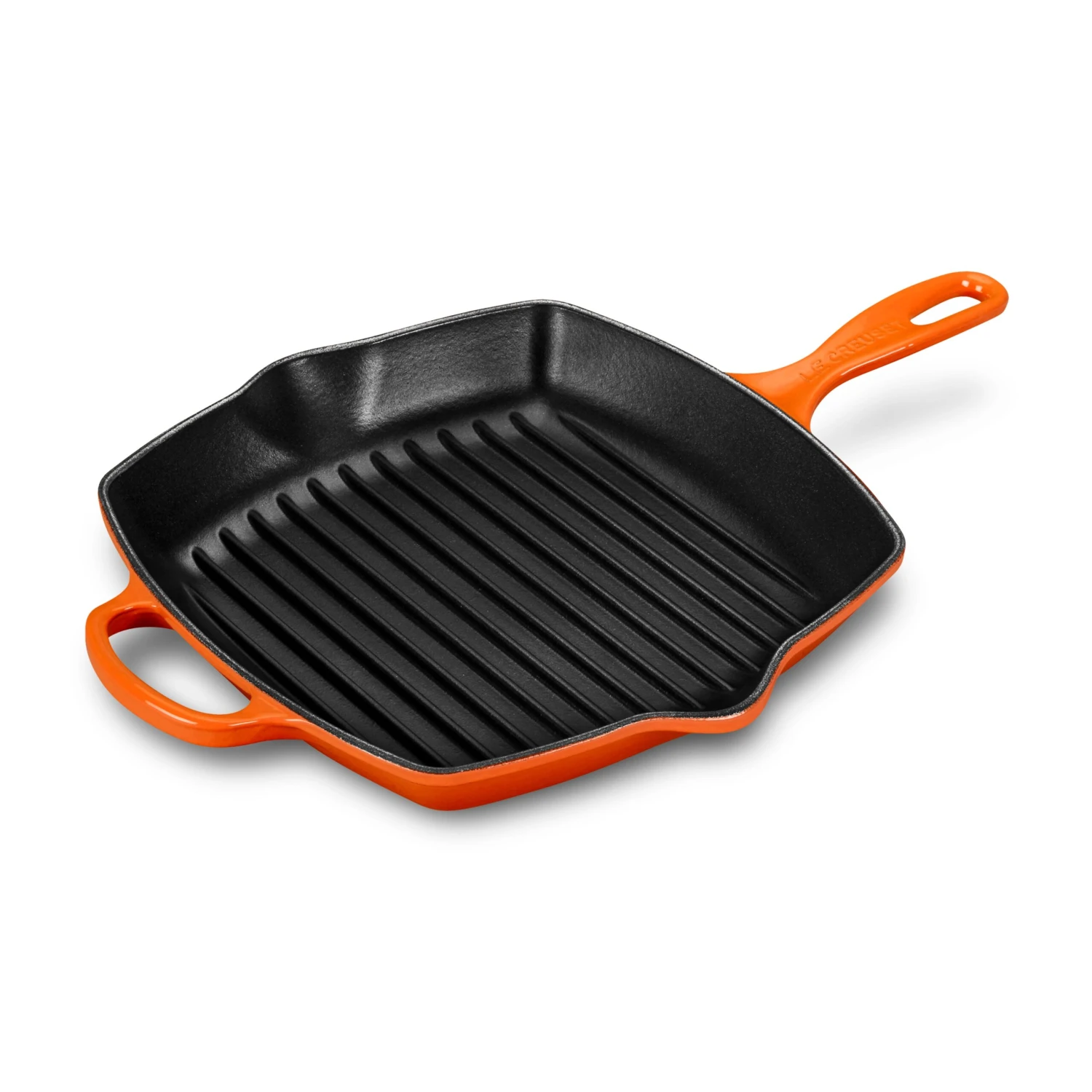 Le Creuset Signature Cast Iron 10.25" Flame Square Grill Pan 3 Le Creuset Signature Cast Iron 10.25" Flame Square Grill Pan