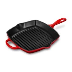 Le Creuset Signature Cast Iron 10.25" Cerise Square Grill Pan