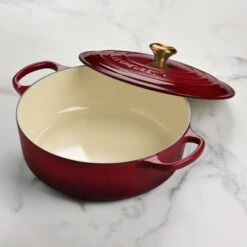 Le Creuset Signature Cast Iron 6.75-quart Rhone Round Wide Dutch Oven With Gold Knob -Zwilling Shop 2 afad9067 7212 4ca0 ab52 c79e4820c28b