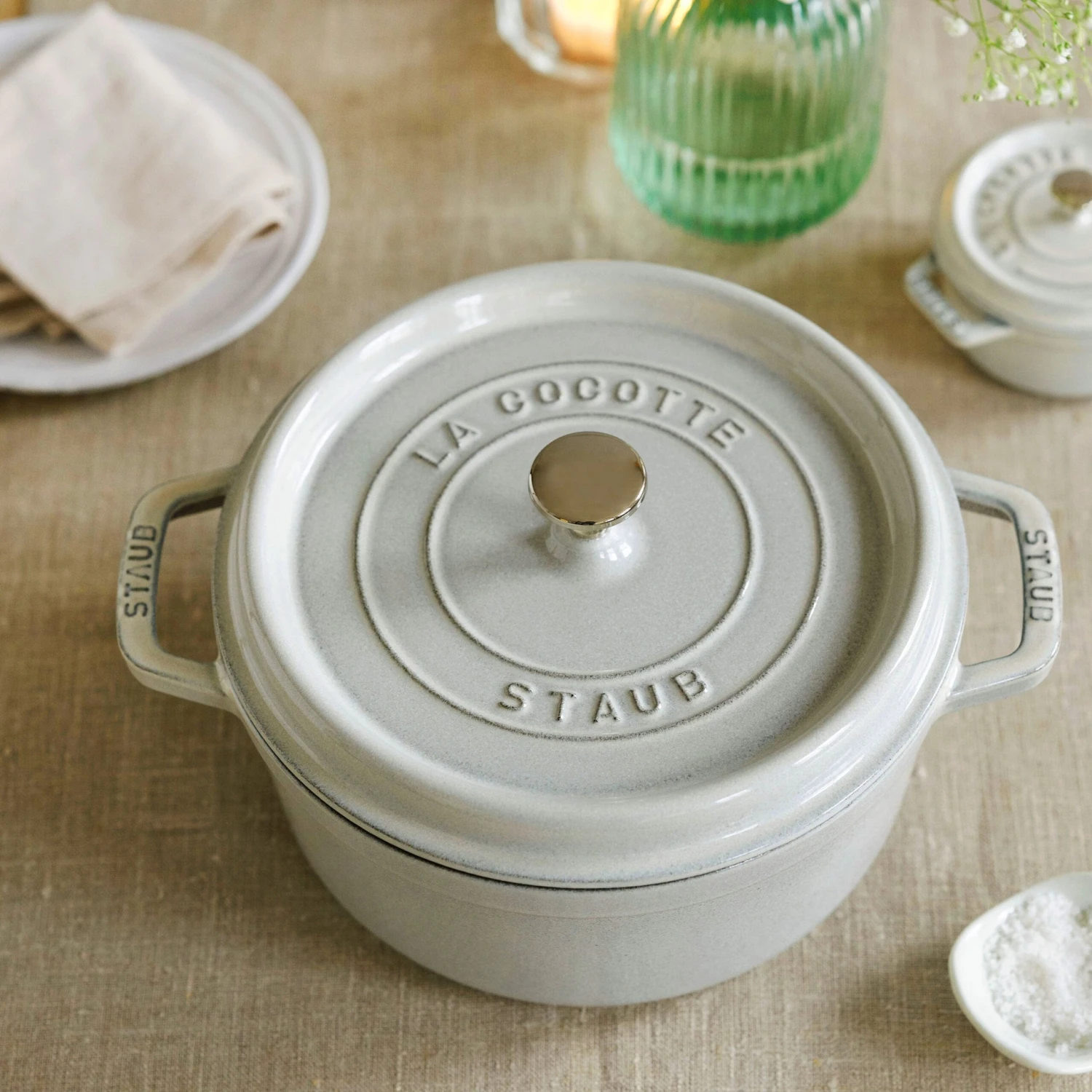 Staub 5.5-quart White Truffle Round Dutch Oven 4 Staub 5.5-quart White Truffle Round Dutch Oven - Image 2