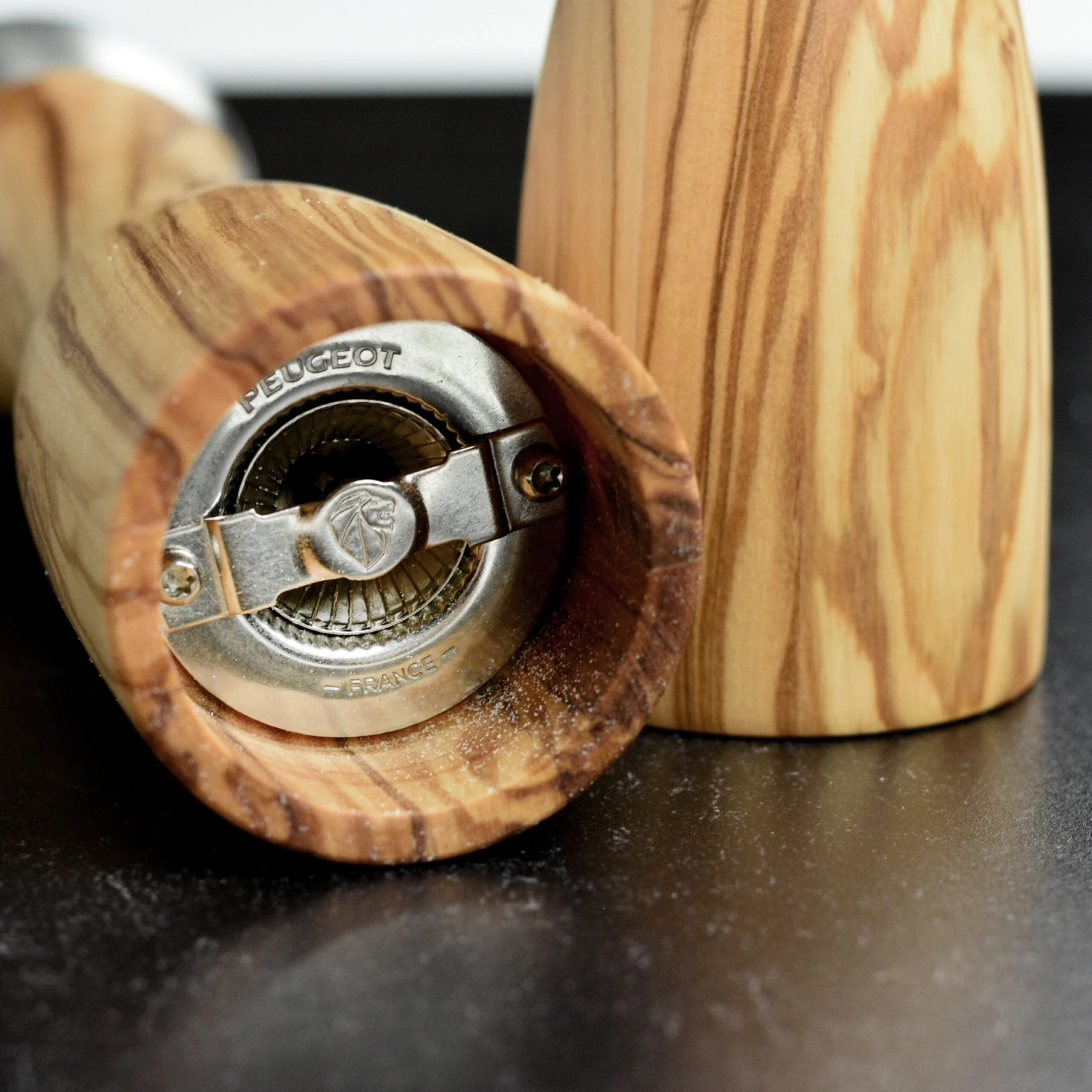 Peugeot Fidji 8.25" Olivewood Salt & Pepper Mill Set 4 Peugeot Fidji 8.25" Olivewood Salt & Pepper Mill Set - Image 2