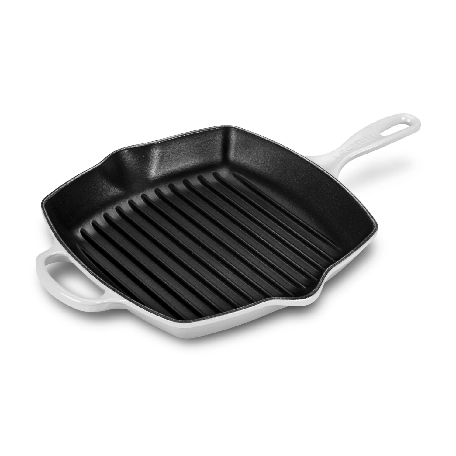 Le Creuset Signature Cast Iron 10.25" White Square Grill Pan 3 Le Creuset Signature Cast Iron 10.25" White Square Grill Pan