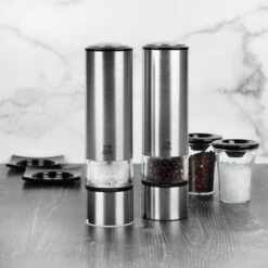 Peugeot Elis Sense 8" Stainless Steel Electric Salt & Pepper Mill Set