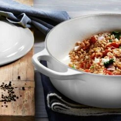 Le Creuset Signature Cast Iron 6.75-quart White Round Wide Dutch Oven With Copper Knob -Zwilling Shop 37456 a576a1bf 879b 4029 8d49 2023cc29d0c2