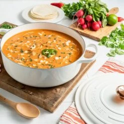 Le Creuset Signature Cast Iron 6.75-quart White Round Wide Dutch Oven With Copper Knob -Zwilling Shop 37461