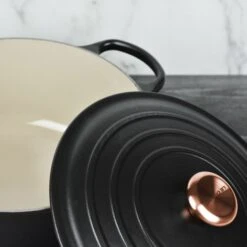 Le Creuset Signature Cast Iron 6.75-quart Licorice Round Wide Dutch Oven With Copper Knob 15 Le Creuset Signature Cast Iron 6.75-quart Licorice Round Wide Dutch Oven With Copper Knob -Zwilling Shop 37472