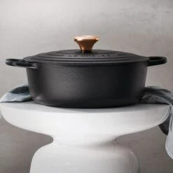 Le Creuset Signature Cast Iron 6.75-quart Licorice Round Wide Dutch Oven With Copper Knob 14 Le Creuset Signature Cast Iron 6.75-quart Licorice Round Wide Dutch Oven With Copper Knob -Zwilling Shop 37473