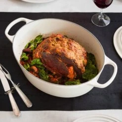 Le Creuset Signature Cast Iron 8-quart White Oval Dutch Oven With Copper Knob -Zwilling Shop 37722 1