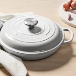 Le Creuset Signature Cast Iron 3.5-quart White Braiser -Zwilling Shop 38003