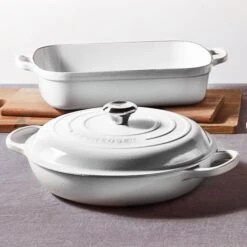 Le Creuset Signature Cast Iron 3.5-quart White Braiser -Zwilling Shop 38007