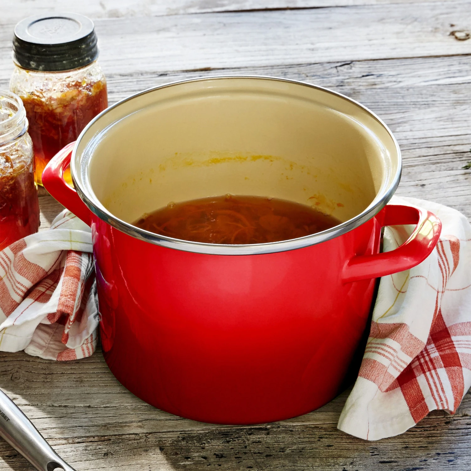 Le Creuset Enameled Steel 8-quart Cerise Stock Pot 5 Le Creuset Enameled Steel 8-quart Cerise Stock Pot - Image 3