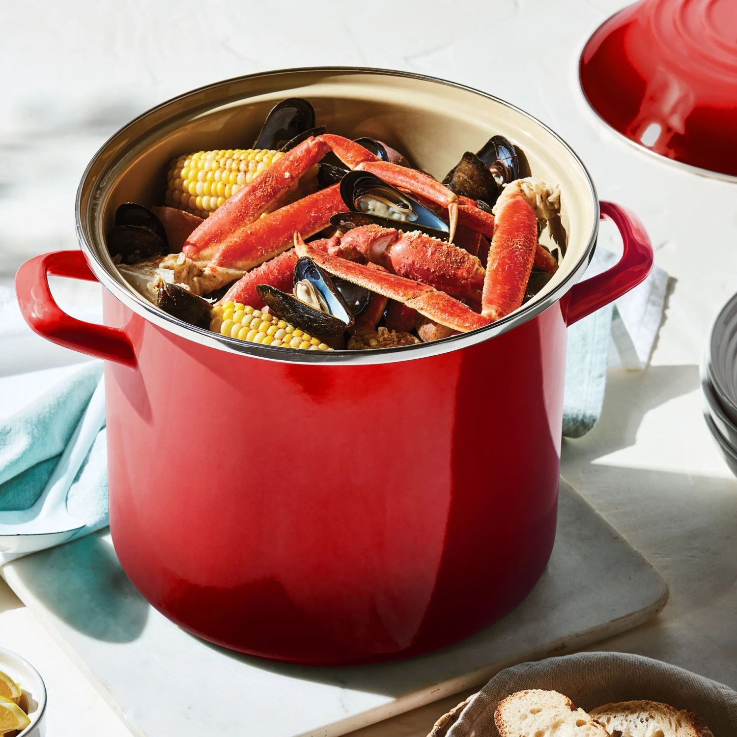 Le Creuset Enameled Steel 8-quart Cerise Stock Pot 7 Le Creuset Enameled Steel 8-quart Cerise Stock Pot - Image 5