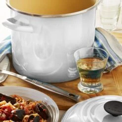 Le Creuset Enameled Steel 8-quart White Stock Pot 14 Le Creuset Enameled Steel 8-quart White Stock Pot -Zwilling Shop 38093 64f514c9 870a 4a09 baa6 ca271d0e2bd3