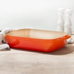 Le Creuset Signature Cast Iron 12.75" X 9.75" Flame Roasting Pan -Zwilling Shop 38486