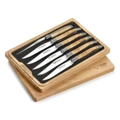 Laguiole En Aubrac 6 Piece Stainless Steel Steak Knife Set With Birchwood Handles -Zwilling Shop 38873