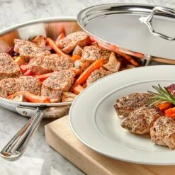 All-Clad D3 Stainless 12" Fry Pan With Lid -Zwilling Shop 40000