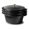 Staub 4 Piece Matte Black Stackable Cast Iron Cookware Set -Zwilling Shop 40042