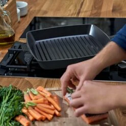 Staub 12" Matte Black Square Grill Pan -Zwilling Shop 40501 109 0 Lifestyle Image Product OS 750x750 2copy