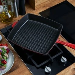 Staub 12" Cherry Red Square Grill Pan -Zwilling Shop 40501 110 0 Lifestyle Image Product OS 750x750 1