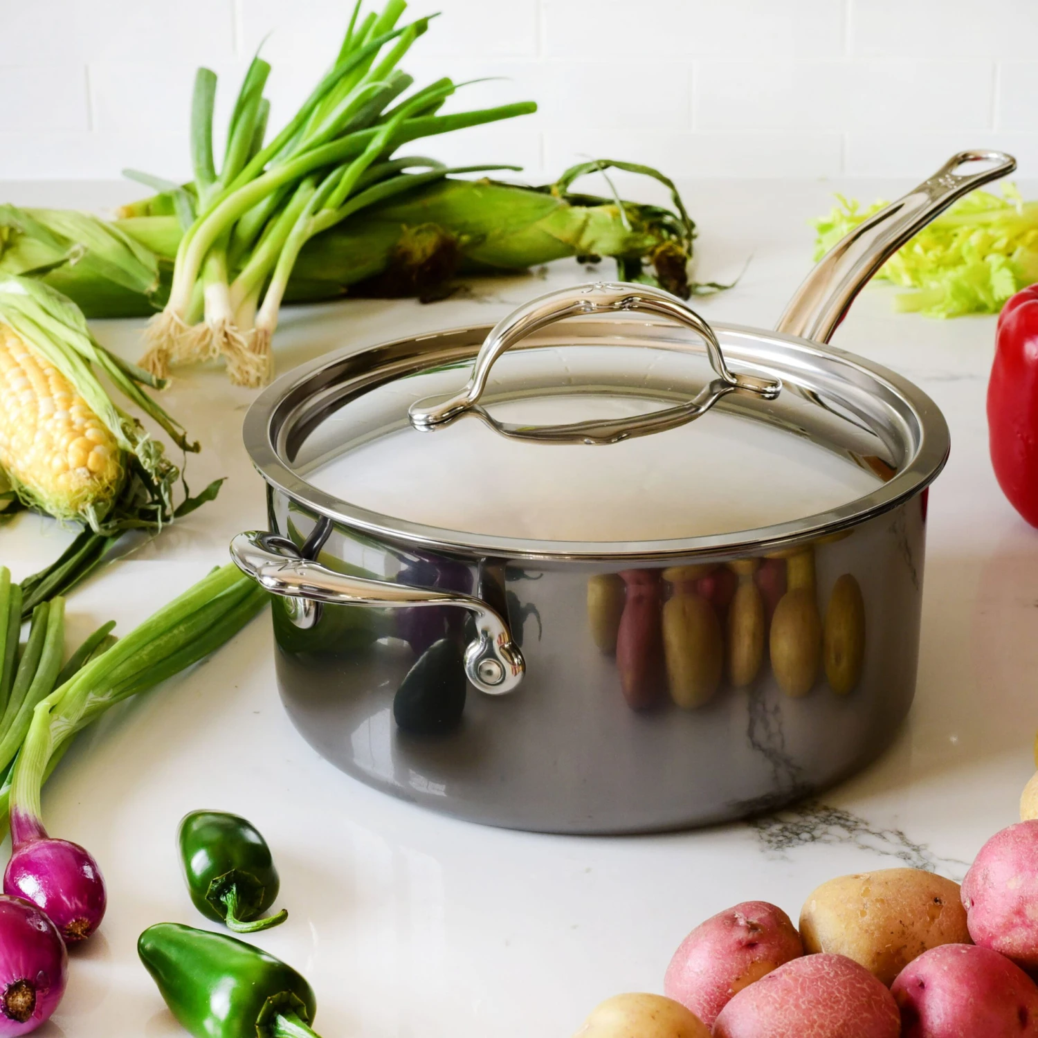 Hestan NanoBond 4-quart Titanium Stainless Steel Saucepan 8 Hestan NanoBond 4-quart Titanium Stainless Steel Saucepan - Image 6