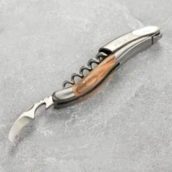 Laguiole En Aubrac Sommelier Stainless Steel Corkscrew With Olive Wood Handle -Zwilling Shop 42748
