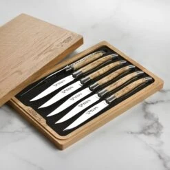 Laguiole En Aubrac 6 Piece Stainless Steel Steak Knife Set With Birchwood Handles -Zwilling Shop 42826