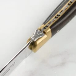 Laguiole En Aubrac 6 Piece Steak Knife Set With Burl Mixed Wood Handles & Brass Bolsters -Zwilling Shop 43346