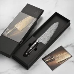Kramer Stainless Damascus 7" Santoku Knife -Zwilling Shop 43910