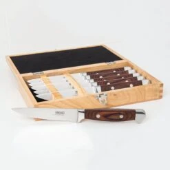 Viking 6 Piece Red Pakkawood Serrated Steak Knife Set With Presentation Case -Zwilling Shop 4531 1170 RPAK2