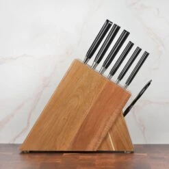 Tojiro Classic 8 Piece Acacia Slim Knife Block Set -Zwilling Shop 45627