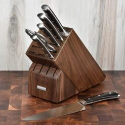 Wusthof Ikon Blackwood 7 Piece Walnut Knife Block Set -Zwilling Shop 46552