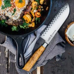 Messermeister Oliva Elite 7" Hollow Edge Santoku Knife -Zwilling Shop 48078