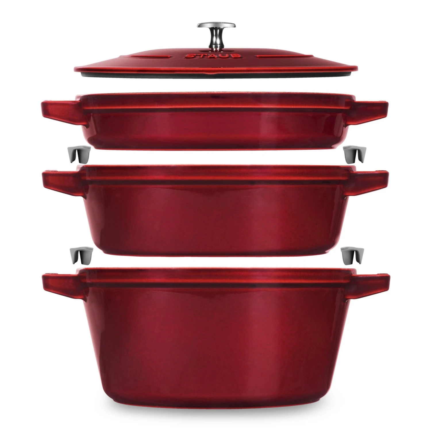 Staub 4 Piece Grenadine Stackable Cast Iron Cookware Set 7 Staub 4 Piece Grenadine Stackable Cast Iron Cookware Set - Image 5