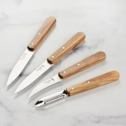 Opinel 4 Piece Stainless Steel Paring & Peeling Set With Olive Wood Handles -Zwilling Shop 50815