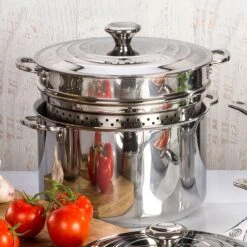 Le Creuset Stainless Steel 9-quart Stock Pot With Pasta/Colander Insert -Zwilling Shop 51274