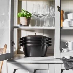 Staub 4 Piece Matte Black Stackable Cast Iron Cookware Set -Zwilling Shop 52307