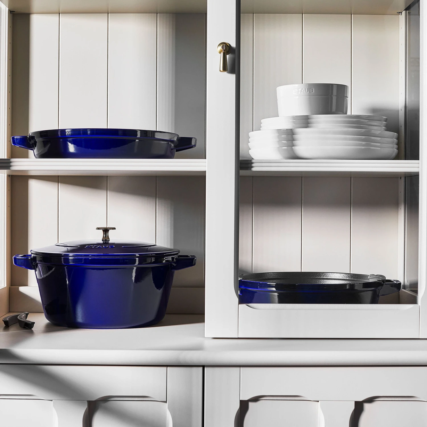 Staub 4 Piece Sapphire Blue Stackable Cast Iron Cookware Set 7 Staub 4 Piece Sapphire Blue Stackable Cast Iron Cookware Set - Image 5