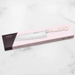 Wusthof Classic 7" Pink Himalayan Salt Hollow Edge Santoku Knife -Zwilling Shop 52703