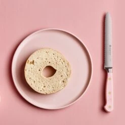 Wusthof Classic 5" Pink Himalayan Salt Serrated Utility Knife 13 Wusthof Classic 5" Pink Himalayan Salt Serrated Utility Knife -Zwilling Shop 52753