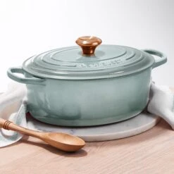 Le Creuset Signature Cast Iron 8-quart Sea Salt Oval Dutch Oven With Copper Knob -Zwilling Shop 52850 4b2c836c 3884 4419 b972 0fdecaa8408c