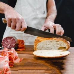 Steelport Carbon Steel 10" Bread Knife With Oregon Maple Magnetic Sheath 17 Steelport Carbon Steel 10" Bread Knife With Oregon Maple Magnetic Sheath -Zwilling Shop 55029