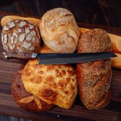 Steelport Carbon Steel 10" Bread Knife With Oregon Maple Magnetic Sheath 19 Steelport Carbon Steel 10" Bread Knife With Oregon Maple Magnetic Sheath -Zwilling Shop 55031