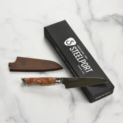 Steelport Carbon Steel 4" Paring Knife With Oregon Maple Magnetic Sheath -Zwilling Shop 55120