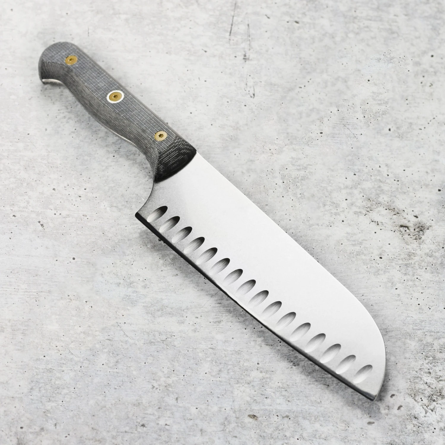 Messermeister Custom Micarta 7" Hollow Edge Santoku Knife 8 Messermeister Custom Micarta 7" Hollow Edge Santoku Knife - Image 6
